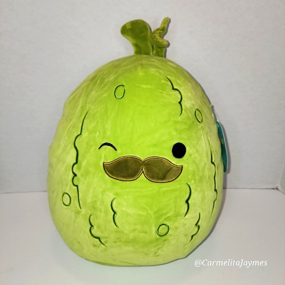 CHARLES 🥒 Pickle w/Mustache Original Squishmallow by Kelly Toy ☆》NWT《☆